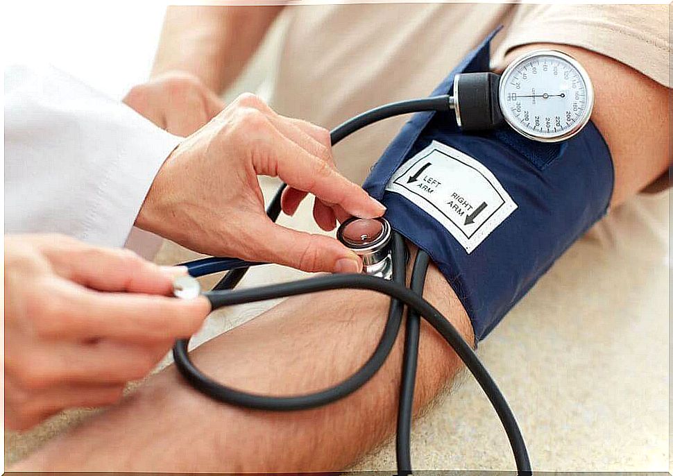 Man having his blood pressure measured