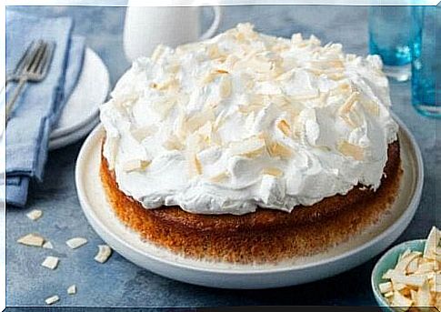 Tres leches cake with topping