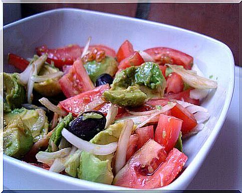 Salad with Tomato and Avocado