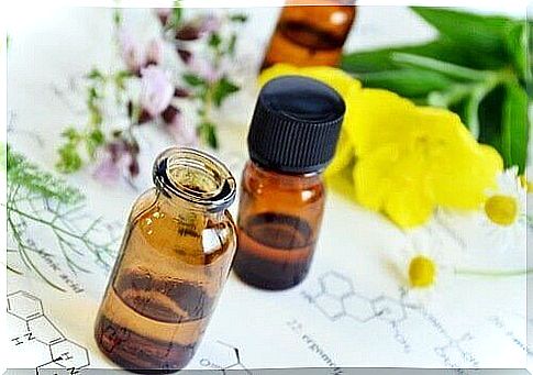 Evening primrose oil in bottles