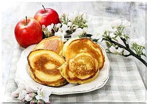 Pancakes with apples and chestnut