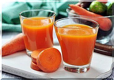 Glasses of carrot juice